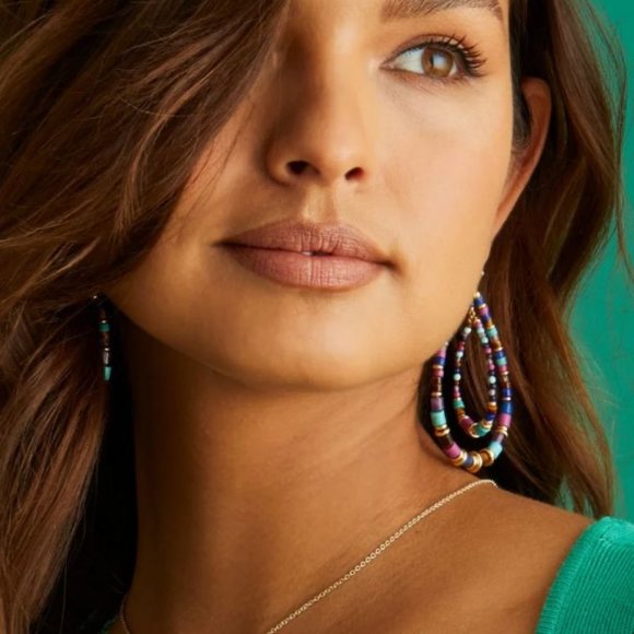 Kendra Scott Jewelry - Kendra Scott Bree Gold Open Frame Earring Orchid Mix NWT